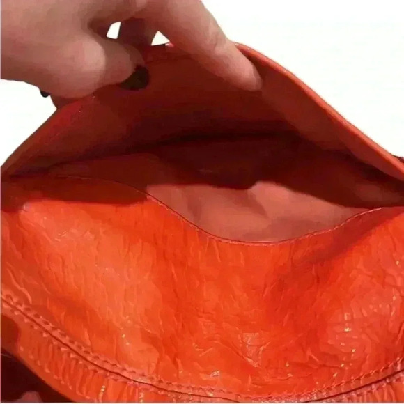 PENDING Coach Audrey OP ART Coral Peach Patent Leather Tote Shoulder Handbag - Picture 16 of 16